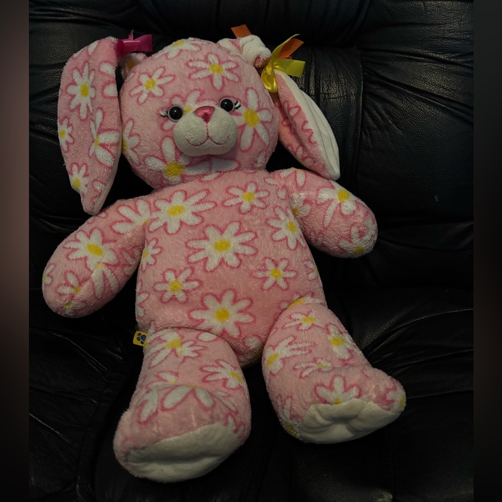 Floral Pink Plush Build A Bear Bunny Toy